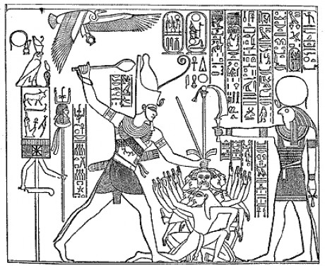 faraon pobíjející nepřátele co jsou připraveni na smrt